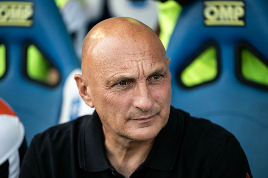 Olivier Pantaloni watches a Lorient game.