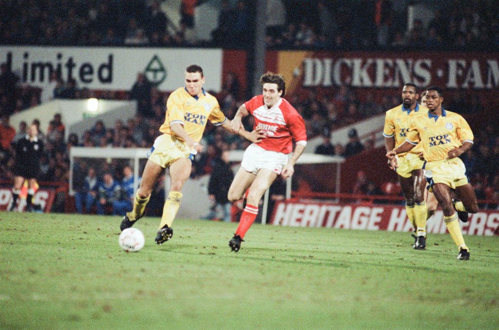 Vinnie Jones playing for Leeds United in 1989.