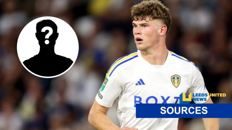Leeds United centre-back Charlie Cresswell with LUN sources banner