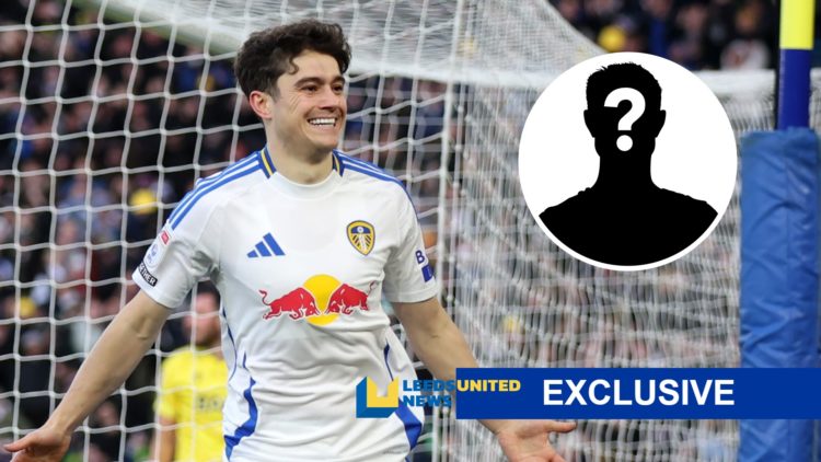 Dan James of Leeds United (left) and mystery player inset (right)