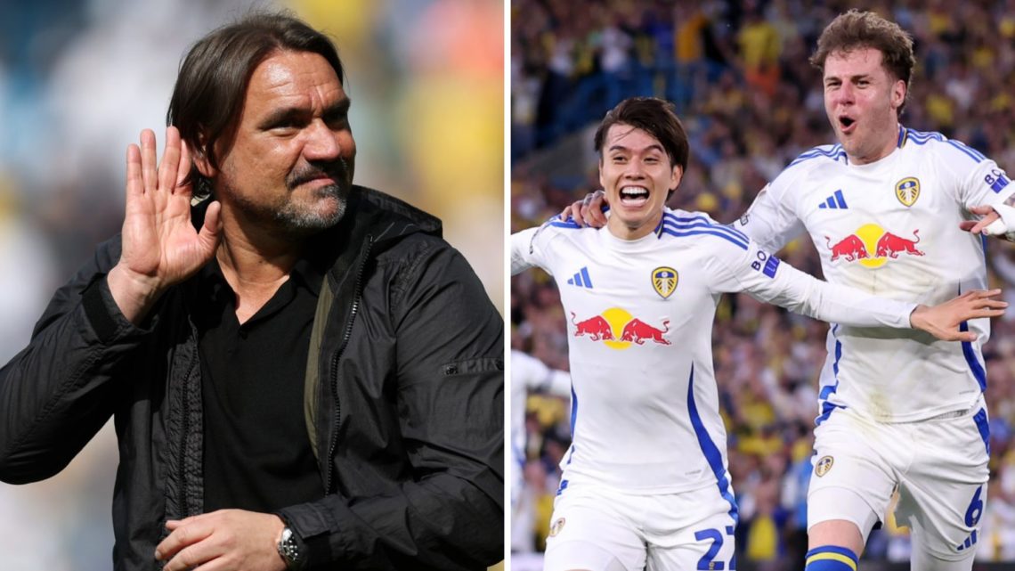 Daniel Farke, Leeds manager and Ao Tanaka, Leeds player.