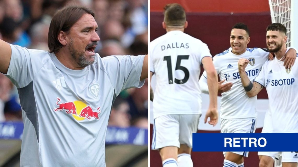 Daniel Farke, Leeds United manager, and Leeds squad of 2020/21.