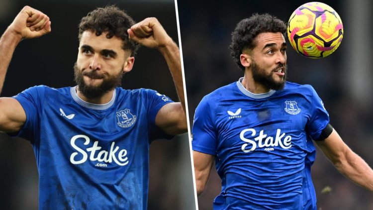 Dominic Calvert-Lewin playing for Everton.
