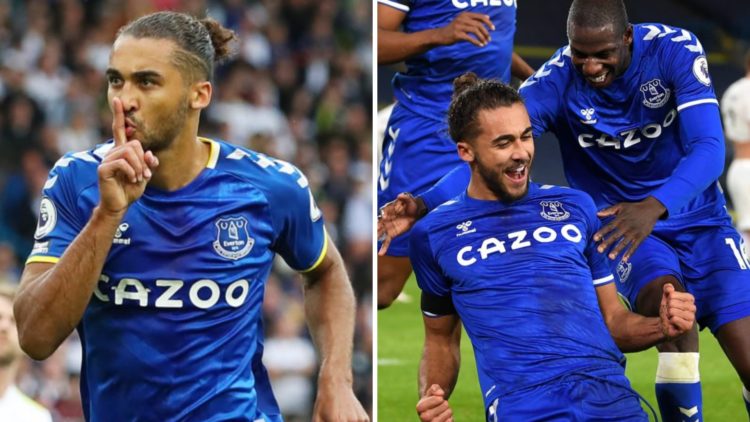 Dominic Calvert-Lewin playing for Everton.