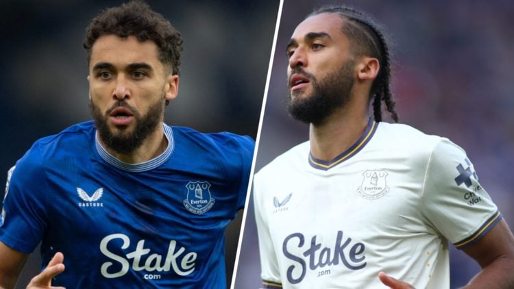 Dominic Calvert-Lewin playing for Everton.