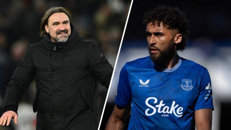 Split image of Daniel Farke and new Leeds United signing Dominic-Calvert Lewin