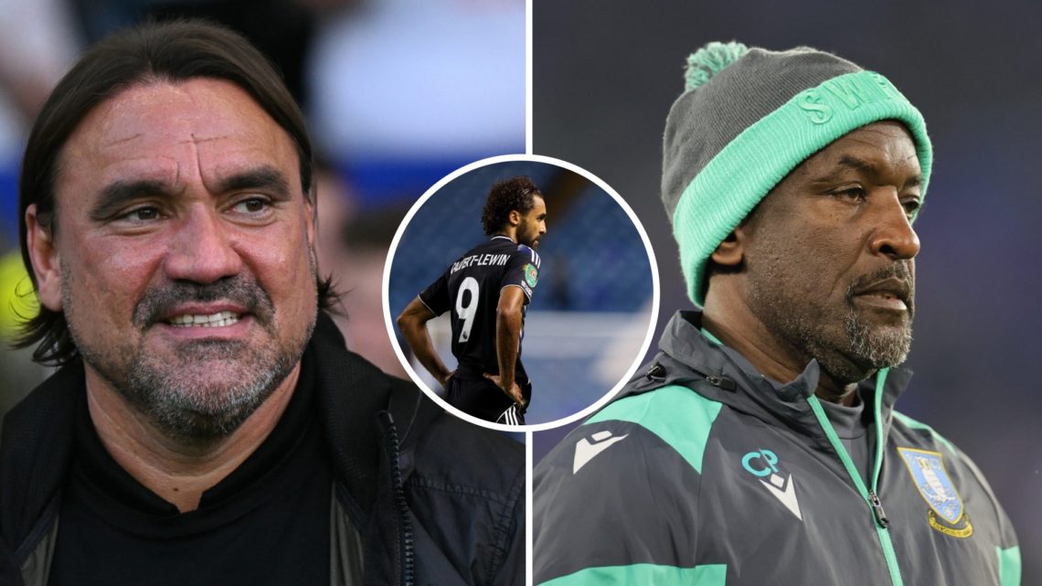 Split image: Daniel Farke grimaces as Leeds United lose to Sheffield Wednesday (L). Chris Powell on the touchline of a Sheffield Wednesday game (R)...
