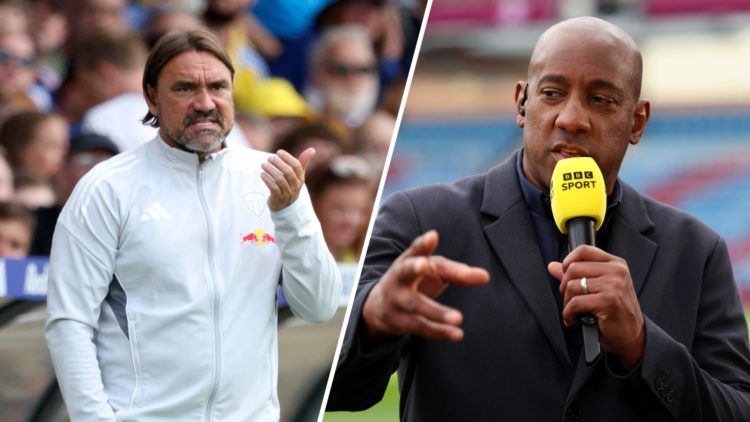 Split image of Leeds United manager and pundit Dion Dublin