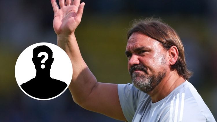 Daniel Farke waves to the Leeds fans.