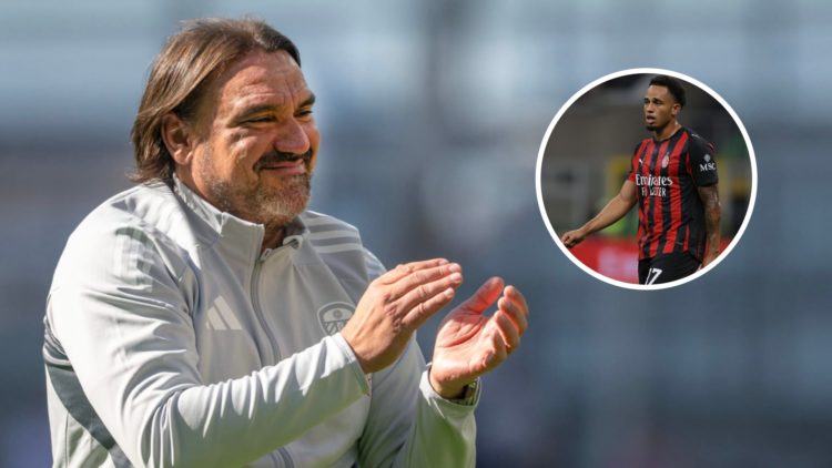 Daniel Farke applauds the Leeds fans and Noah Okafor in action for Milan.