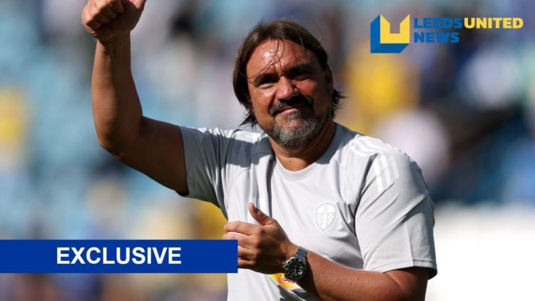 Leeds United manager Daniel Farke puts his thumb up to the fans.
