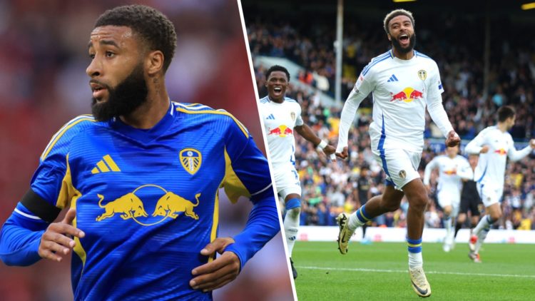 Jayden Bogle playing for Leeds United.