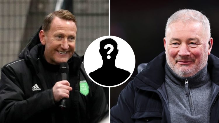 Ally McCoist and Ray Parlour doing media work.