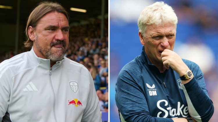 Leeds manager Daniel Farke and Everton's manager David Moyes.