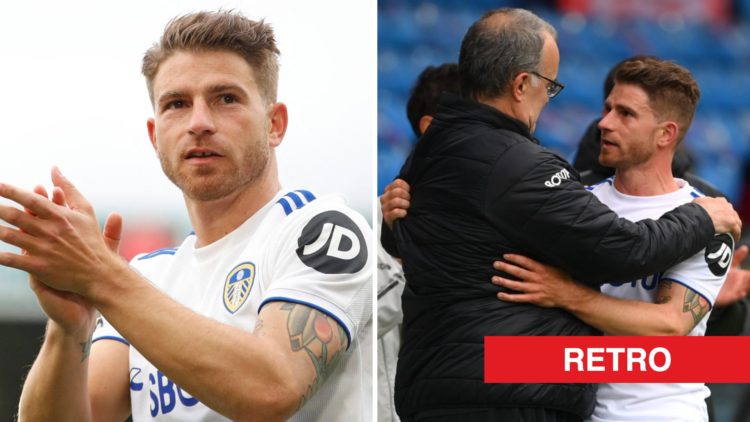 Gaetano Berardi playing for Leeds and Leeds United manager Marcelo Bielsa.