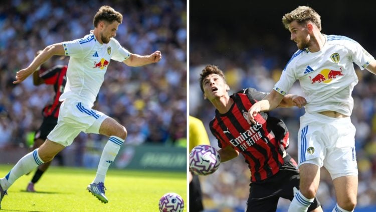 Anton Stach playing for Leeds United in pre-season friendly.