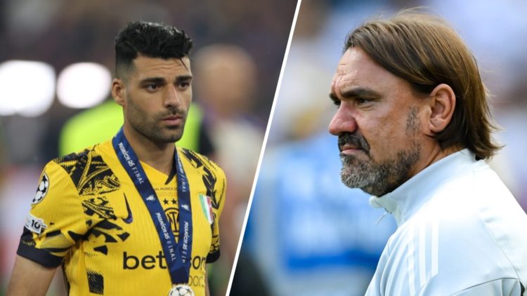Split image of Mehdi Taremi of Inter Milan and Leeds United Manager Daniel Farke