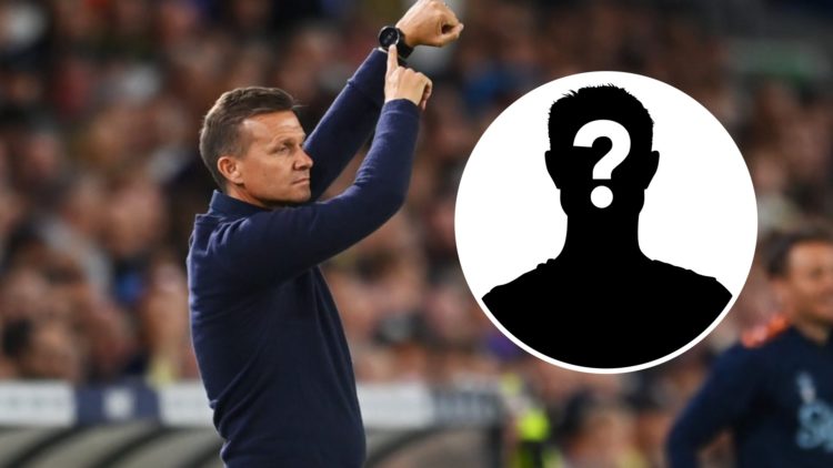 Former Leeds United manager Jesse Marsch with the mystery player overlay