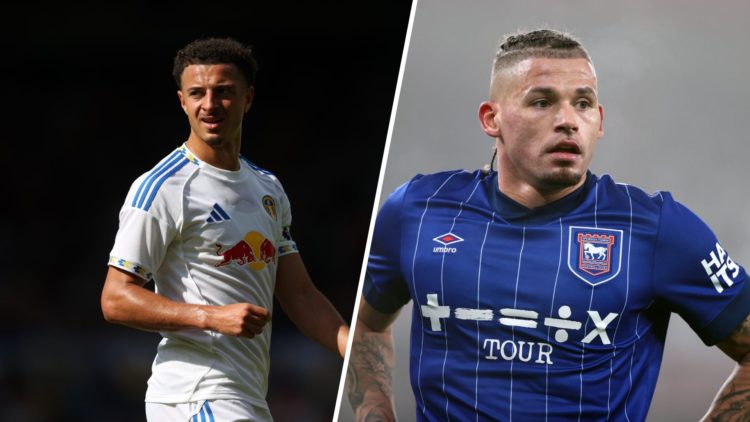 Split image of Leeds United player Ethan Ampadu and Man City man Kalvin Phillips on loan at Ipswich Town