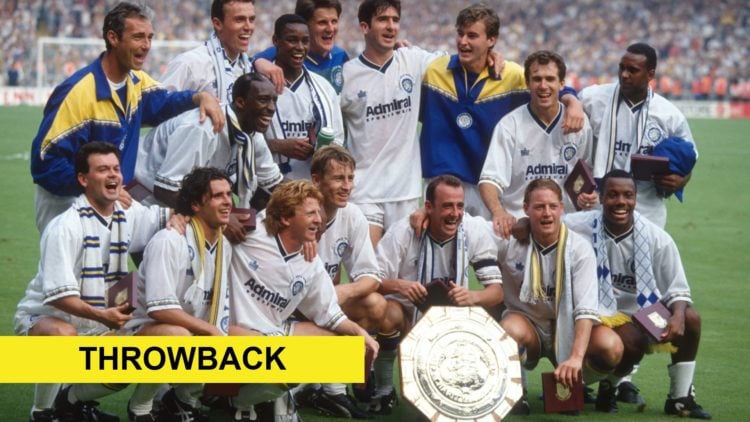 Retro: Leeds United squad FA Community Shield 1992 winners with throwback banner