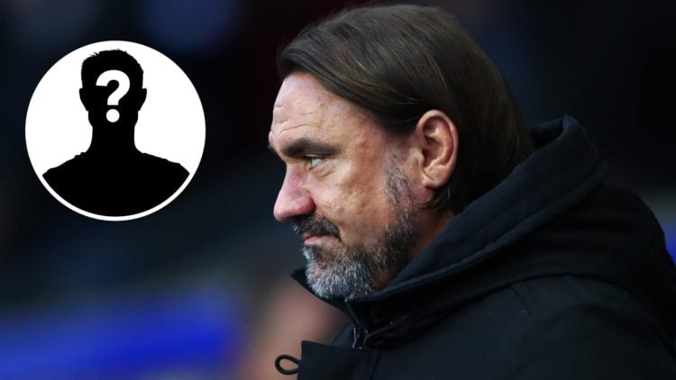 Leeds United manager Daniel Farke (right) with mystery player inset