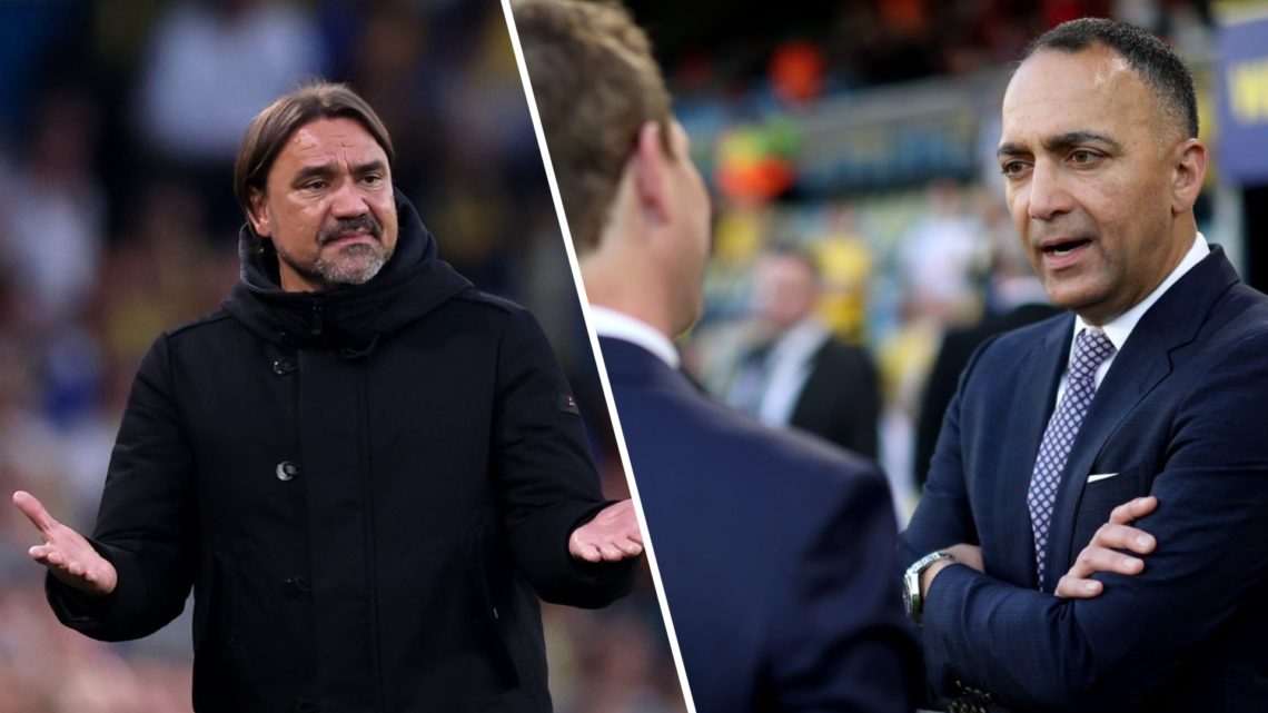 Leeds United manager Daniel Farke (left) and chairman Paraag Marathe (right)