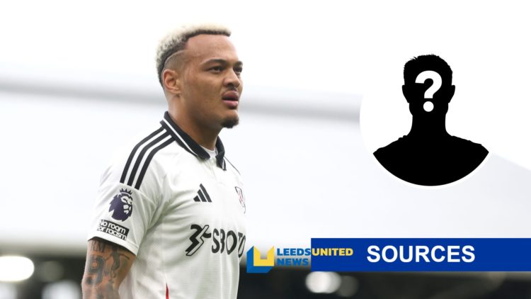 Fulham striker Rodrigo Muniz (left) and mystery player inset (right) with LUN sources banner