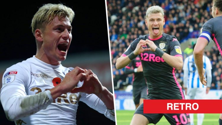 Ezgjan Alioski playing for Leeds United.