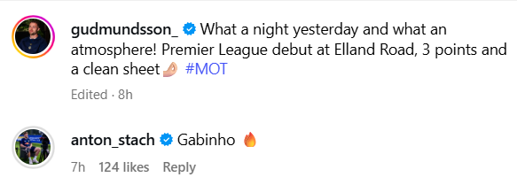 Screenshot of Anton Stach nicknaming Gabriel Gudmundsson, 'Gabinho'.