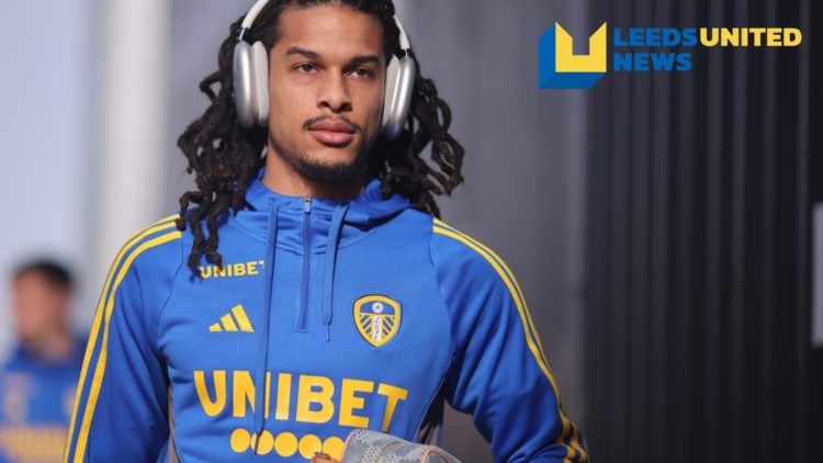 Leeds United plyer Isaac Schmidt walks into the stadium before a game.