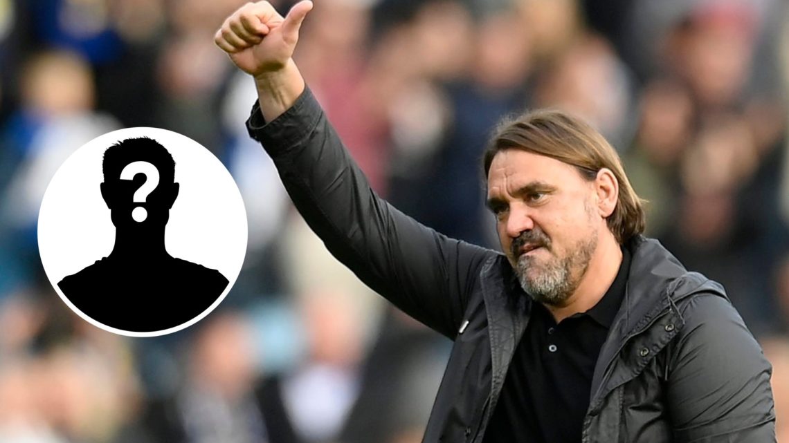 Leeds United manager Daniel Farke (right) mystery player inset (left)