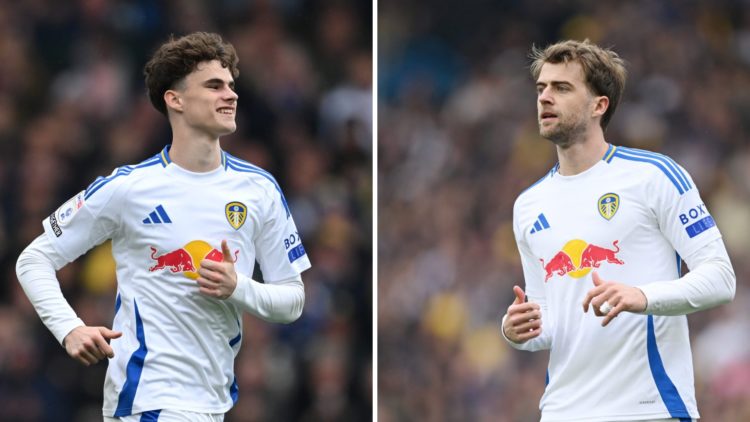 Leeds United strikers Harry Gray (left) and Patrick Bamford (right)
