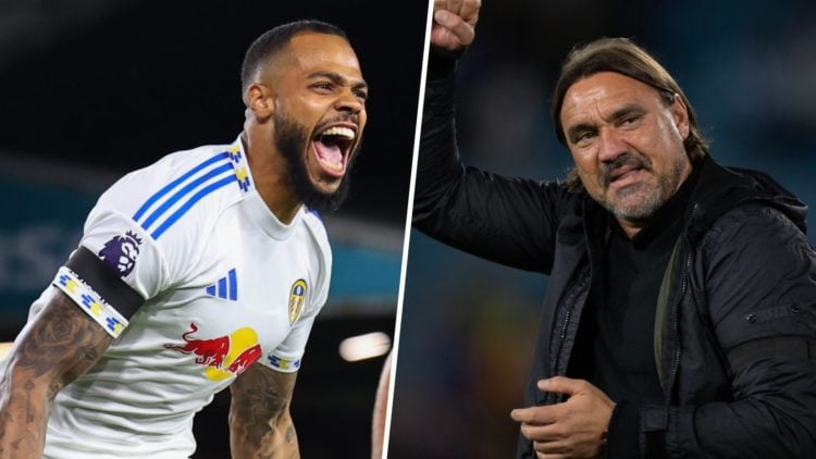 Lukas Nmecha, Leeds United player and Daniel Farke, Leeds United manager.