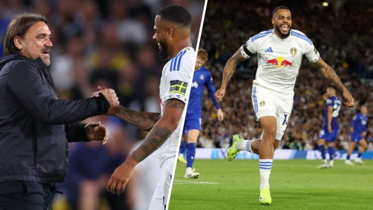 Lukas Nmecha, Leeds United player, and Daniel Farke, Leeds United manager.