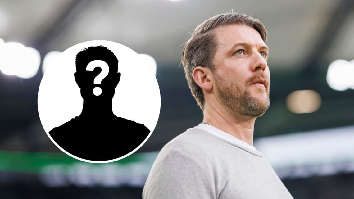Werder Bremen head coach Peter Niemeyer with the mystery player overlay