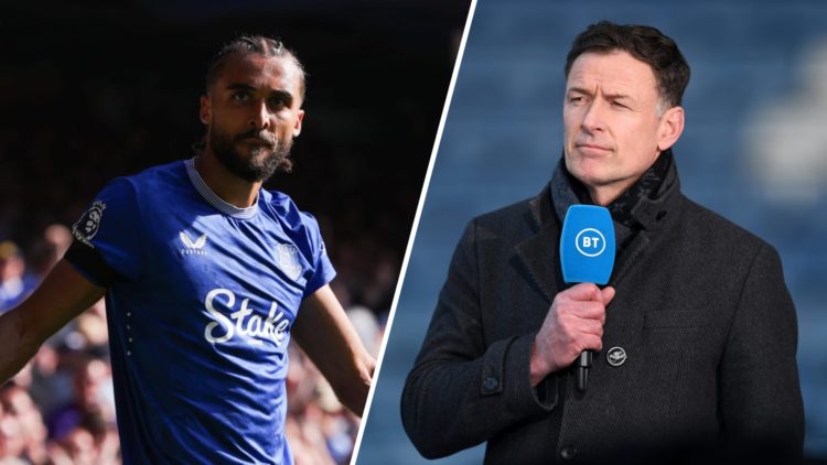 Split image of Dominic Calvert-Lewin and pundit Chris Sutton