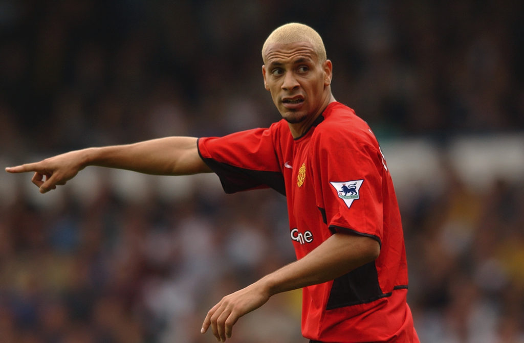 Rio Ferdinand of Manchester United against Leeds United in 2002