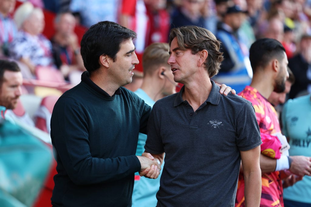 Andoni Iraola and Thomas Frank.