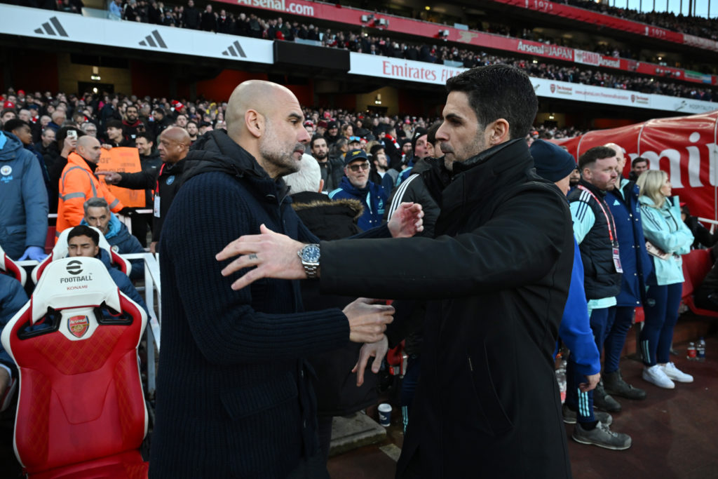 Pep Guardiola and Mikel Arteta.