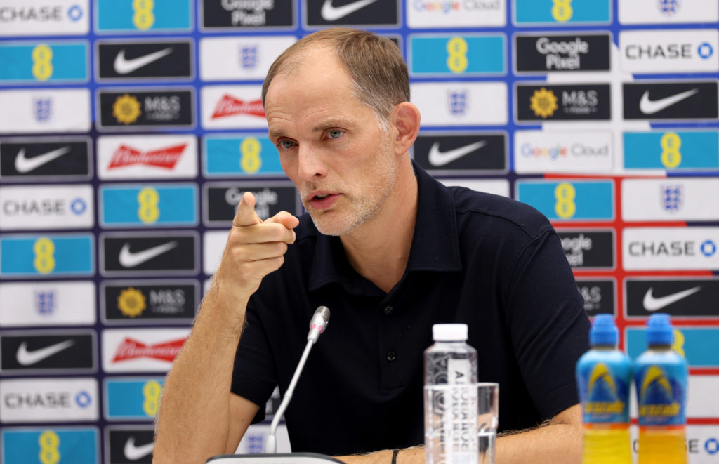 Thomas Tuchel during an England press conference.