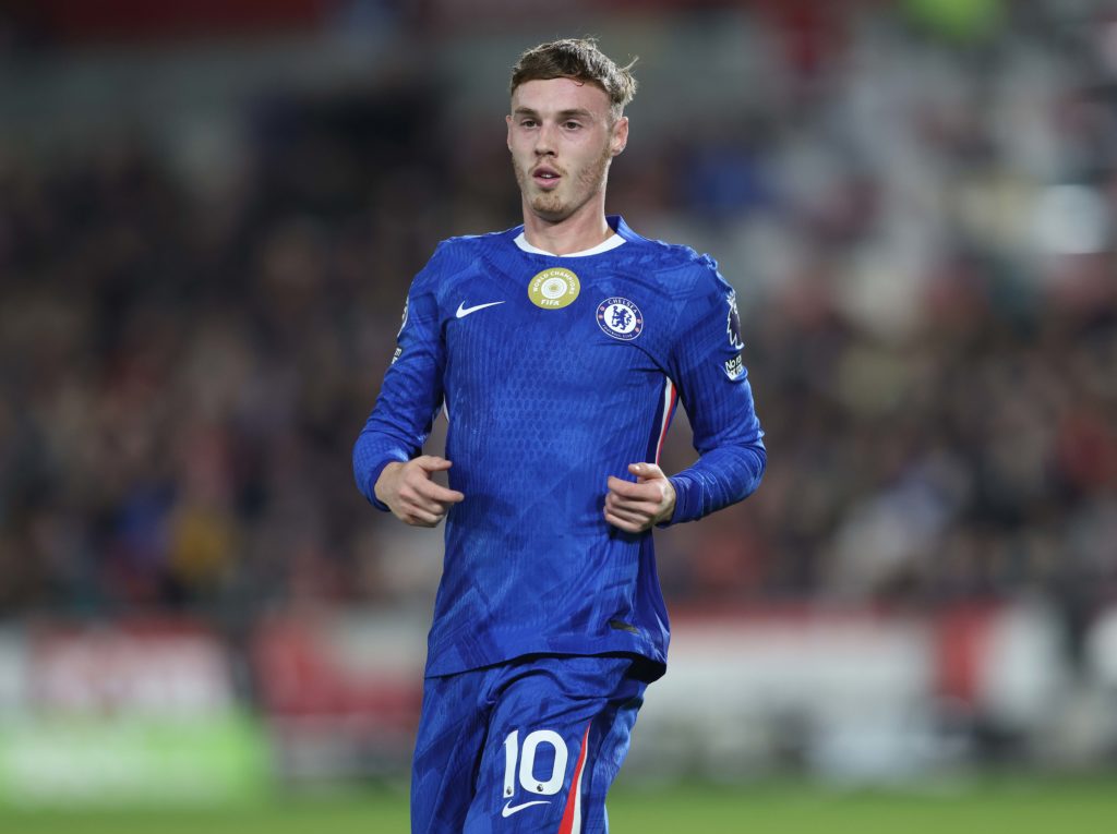 Cole Palmer in action for Chelsea against Brentford.