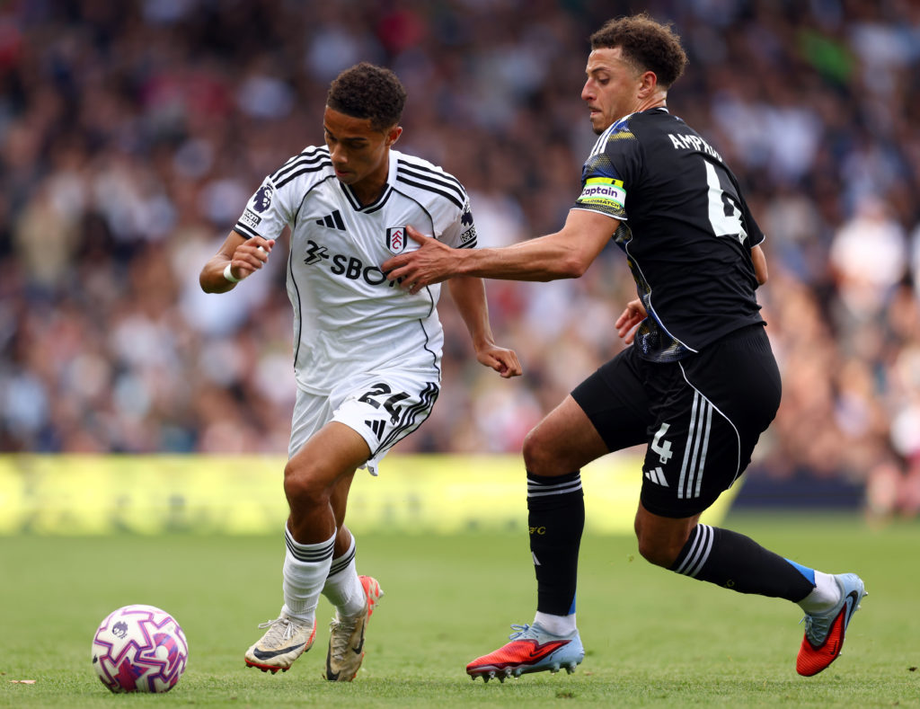 Ethan Ampadu battles with Josh King.