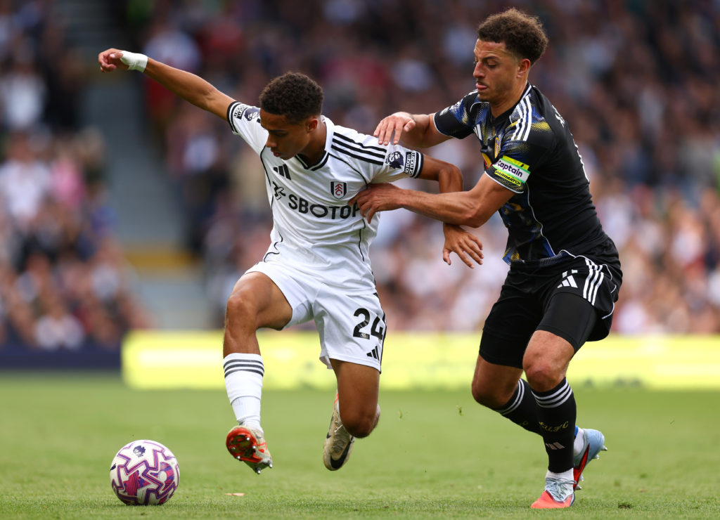 Ethan Ampadu in action for Leeds against Fulham.