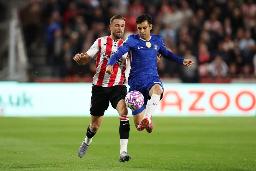 Facundo Buonanotte in action for Chelsea.