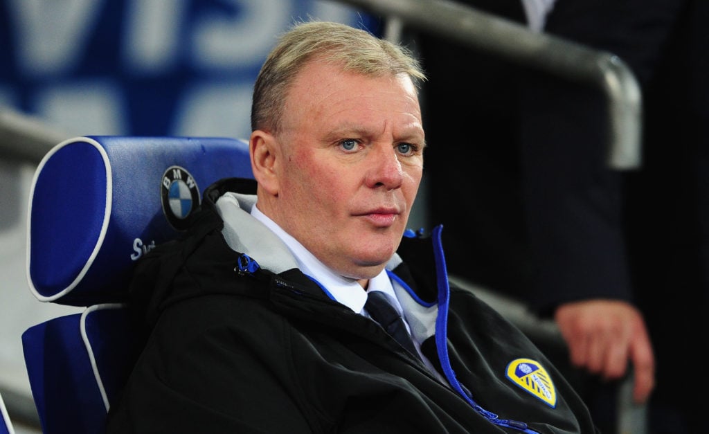 Steve Evans looks on during Cardiff City v Leeds United