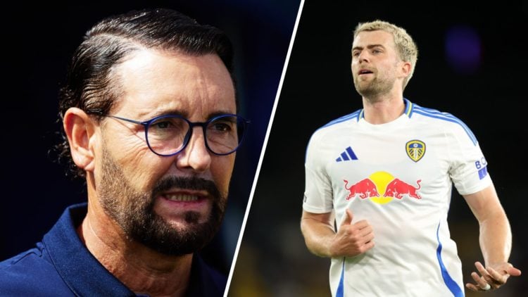 Split image of Getafe manager Jose Bordalas and former Leeds United man Patrick Bamford