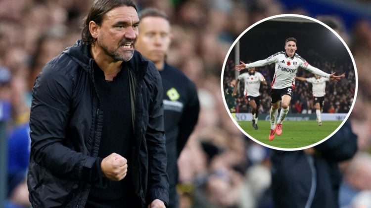 Leeds United manager Daniel Farke (left) and Fulham winger Harry Wilson (right)