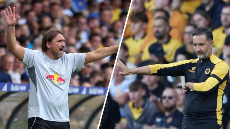 Leeds United manager Daniel Farke (left) and Wolves boss Vitor Pereira (right)