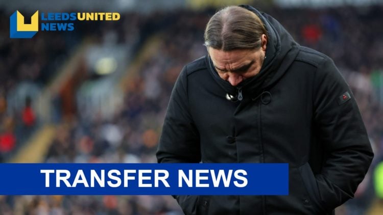 Leeds United manager Daniel Farke looks down.