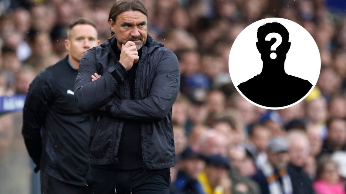 Leeds United manager Daniel Farke (left) with mystery player inset (right)